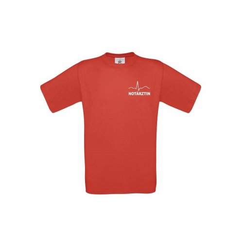 T-Shirt Notärztin rot Aufdruckfarbe silber-reflektierend M