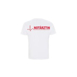 T-Shirt Notärztin weiß Aufdruckfarbe rot M