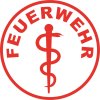 Aufkleber Feuerwehr mit Äskulapstab 100mm