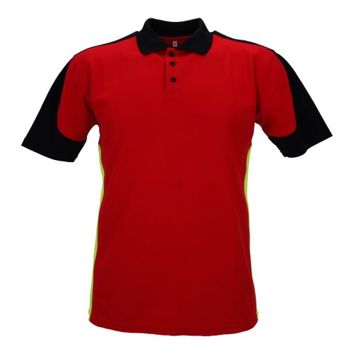 Polo-Shirt RescPol 2020 leuchtgelb/rot/schwarz L