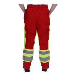 Einsatzhose Rettungsdienst rot/leuchtgelb - Reflex silber (EN 20471) 46