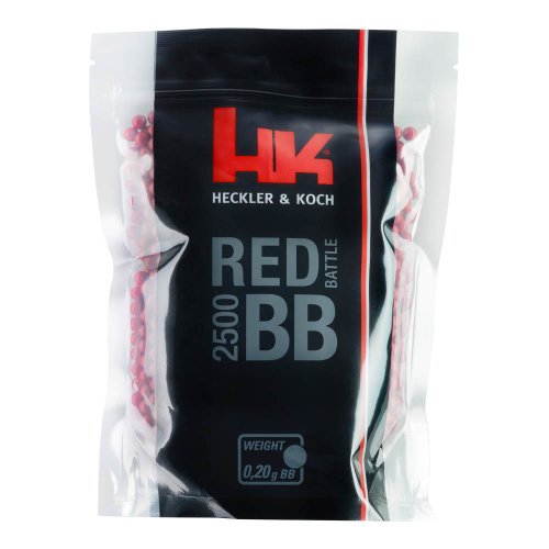 Heckler & Koch Premium BBs 6 mm, 0,20 g, rot, 2.500 St., Zip-Beutel