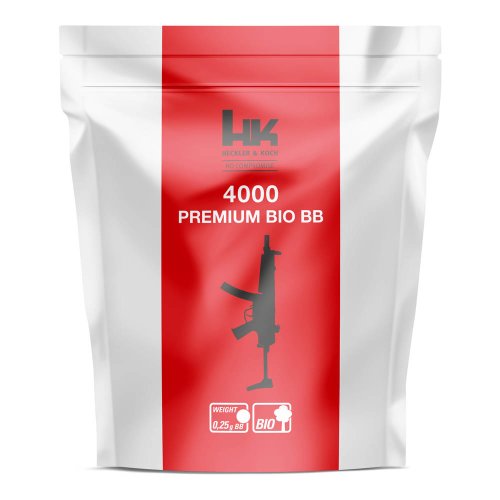 Heckler & Koch Premium Bio BBs 6 mm, 0,25 g, weiß, 4.000 St., Zip-Beutel