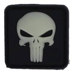 Rubberpatch Skull schwarz/nachleuchtend