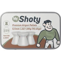 Sonstige Marken Mr. Shoty Flachkopf Diabolos 5,5 mm (.22) Flachkopf, 1,00 g, 225 St., Dose