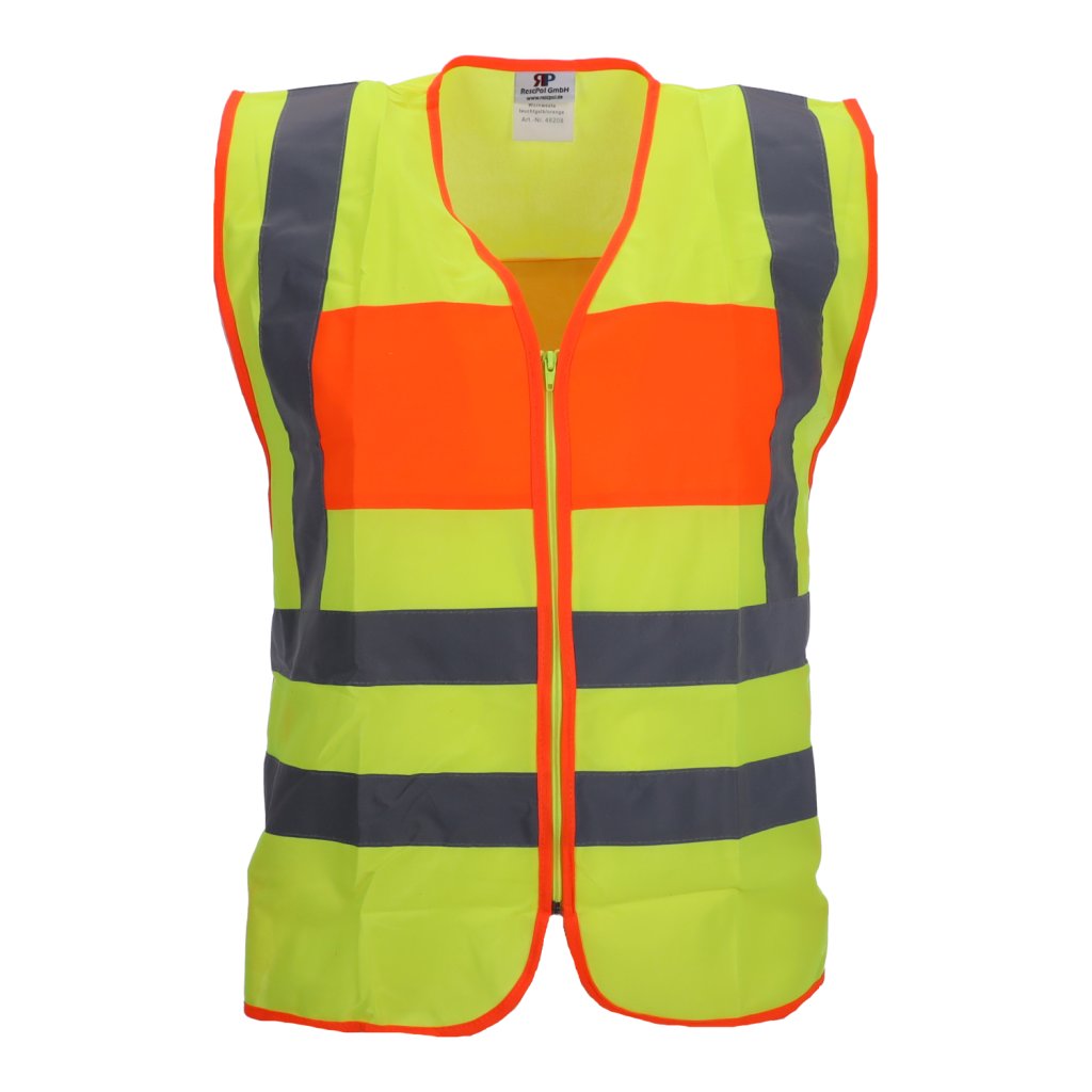 Gelbe Warnweste Mit 9 Taschen, Fluoreszierende Orangefarbene Streifen, Die  Die Reflektierenden Bänder Umreißen - Industrie & Handel - Temu