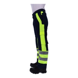 Einsatzhose Rettungsdienst blau/leuchtgelb - Reflex silber 2XL