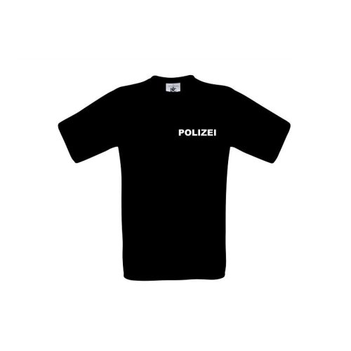 T-Shirt POLIZEI schwarz Aufdruckfarbe silber L