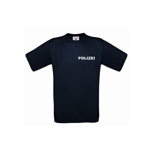 T-Shirt POLIZEI blau - mit Polizeiwappen Aufdruckfarbe silber Berlin S