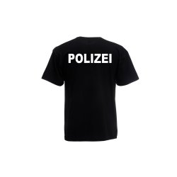 T-Shirt POLIZEI blau - mit Polizeiwappen Aufdruckfarbe silber-reflektierend Hessen 2XL