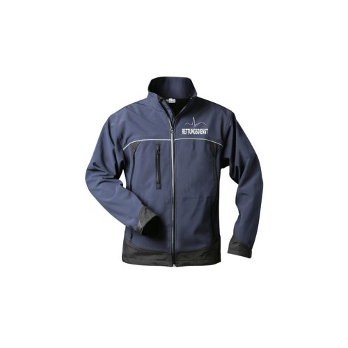 Softshelljacke Rettungsdienst navy Aufdruck Wunschtext 3XL